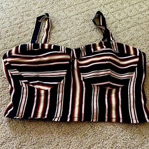 Striped crop top w/ adjustable straps | never worn
